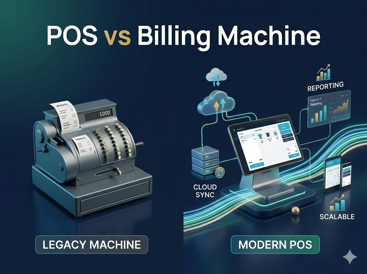 Blog post image for POS vs Traditional Billing Machine – Which is Better for Your Shop?