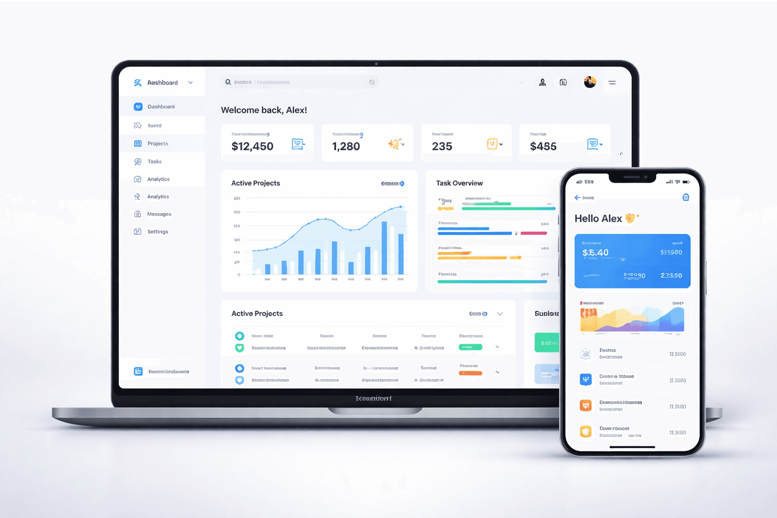 Dashboard and Mobile App Mockups